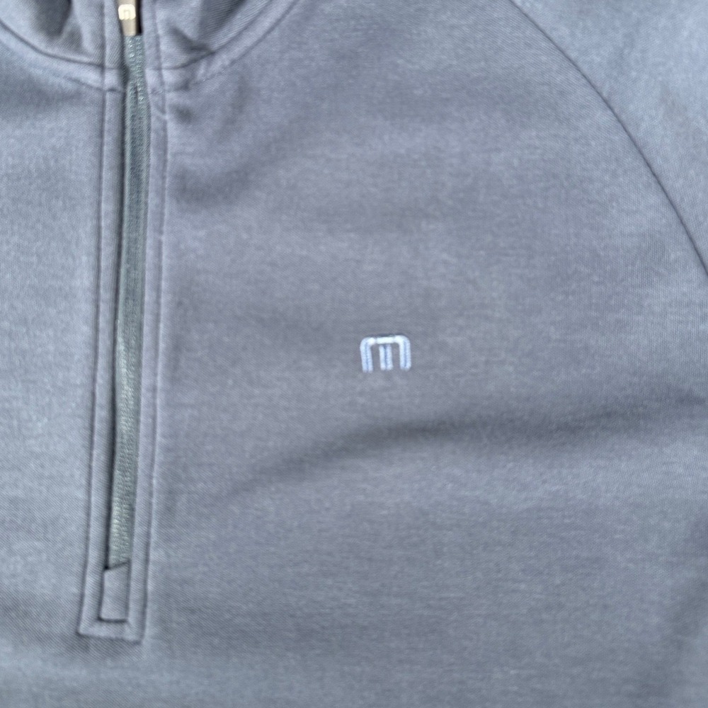 TravisMathew Mens Gray Quarter Zip Pullover Long Sleeve Golf Sweater Large 12506 - Picture 4 of 10